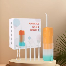 VUFVOID Cordless Water Flosser, 4 Cleaning Modes 300ML Tank DIY Mode USB Rechargeable, Dental Oral Irrigator for Home and Travel, IPX7 Waterproof Gum Care Tongue Cleaning Plaque Removal, Black/White, Compatible with Mouthwash Pulling Oil Cleansing - Colo