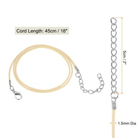 HARFINGTON 20Pcs Waxed Necklace Cord Bulk Cream 1.5mm Dia 18" Necklace String Rope with Chain Clasp for Pendants Bracelets Jewelry Making Supplies Accessories