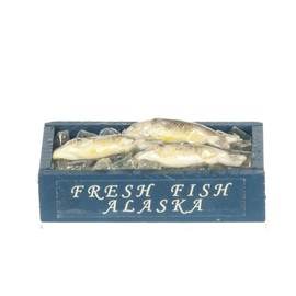Melody Jane Dollhouse Fresh Fish Alaska on Ice in Box Miniature Market Shop Accessories