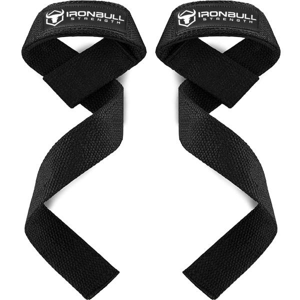 Lifting Straps (1 Pair) - Padded Wrist Support Wraps - For Powerlifting, Bodybuilding, Gym Workout, Strength Training, Deadlifts & Fitness Workout (Black)