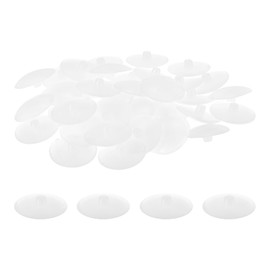 QUARKZMAN 56 Stück Glasplattenpuffer mit Stiel, 6 mm/0,24 Zoll weiße Gummipuffer Grippers Anti-Kollision rutschfeste Glasplattenabstandshalter Terrassentisch Schrankmöbel für 1/4 Zoll Loch