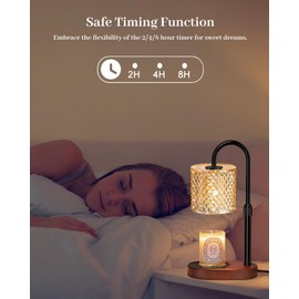 Candle Warmer Lamp, Candle Warmer Lamp with Timer Dimmer Height Adjustable, Candle Warmer with 2 Bulbs Electric Candle Lamp Warmer Gifts for Women Mother on Chrismas Mothers Day Birthday
