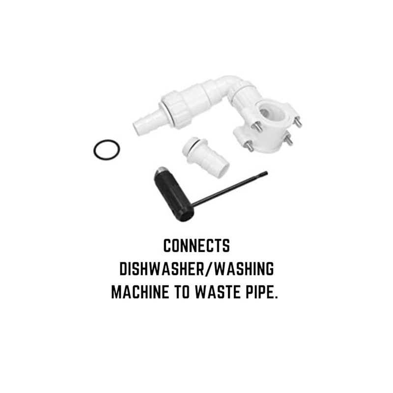Invero® Universal Hose Waste/Drain Kit for Dishwasher or Washing Machine