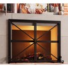 Fire Beauty Fireplace Screen with Doors, 2-Pannel Handcrafted Solid Wrought