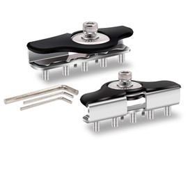 Biqing 2PCS LED Light Bar Mounting Brackets,Universal Stainless Steel Hood Led Work Light Bar Mount Bracket Clamp Holder for Truck/Boat/Bus/ATV/SUV No Need Drilling