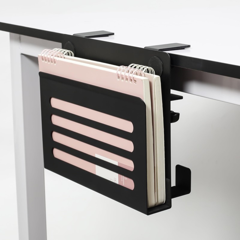 ROLIZOE Desk Side Storage with 2 Hooks No Drill Under