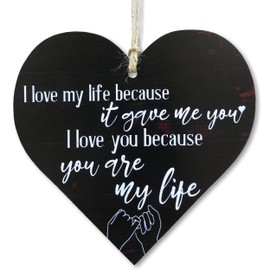 CARISPIBET I love my life | home decorative sign romantic and lovely house decoration ornament 5" x 5"