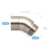 OFFO Shower Head Elbow Adapter, Brushed Nickel All Metal Handheld