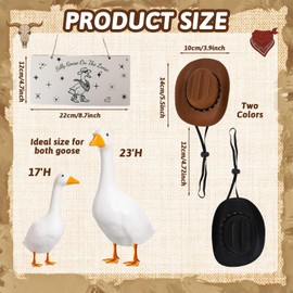 kedaijin 2 Sets Western Cowboy Porch Goose Outfit Cowgirl Goose Clothes for 23"/ 17'' Lawn Cement Statue Garden Decoration Party Patio Yard Outdoor