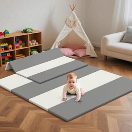 Suihuooo Baby Play Mat Foldable, 1.2" Thick Waterproof Playmats for Floor, Thicken Foam Playmat for Tummy Time, 47x47 Playpen Mat, Portable Baby Floor Mat for infant, Toddler