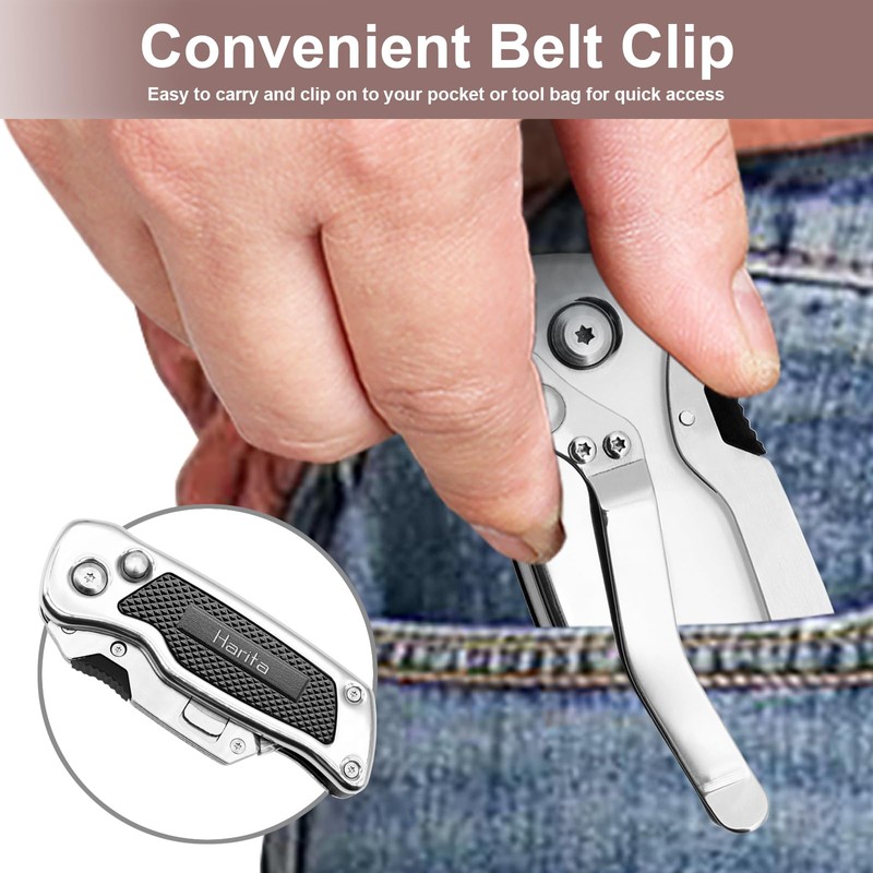 Harita Box Cutter Utility Knife with Quick Change Blades, Stainless