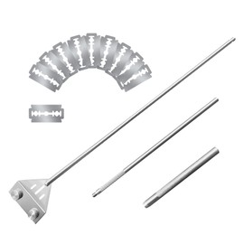 Kirecoo Algae Scraper for Glass Aquariums, 25.6" Fish Tank Cleaner, Stainless Steel Algae Scraper for Fish Tank with 10 Blades, Aquarium Glass Cleaning Tools, Cleaning Accessories