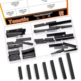 Tanstic 35Pcs 2.0 mm Pitch 20-50 Pin Straight Box Header, Double Row Box Header Connector PCB Header IDC Male Socket for PCB Board