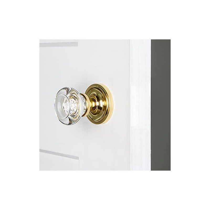Nostalgic Warehouse Classic Rosette Round Clear Crystal Door Knob
