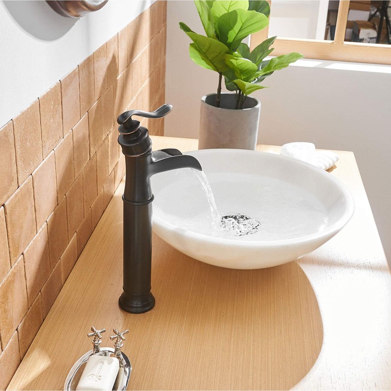 BWE Bronze Vessel Sink Faucet Waterfall Single Handle Bathroom Faucet