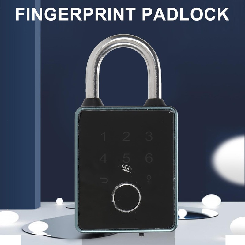 Smart Fingerprint Password Padlock Card APP Key Access Theft Proof