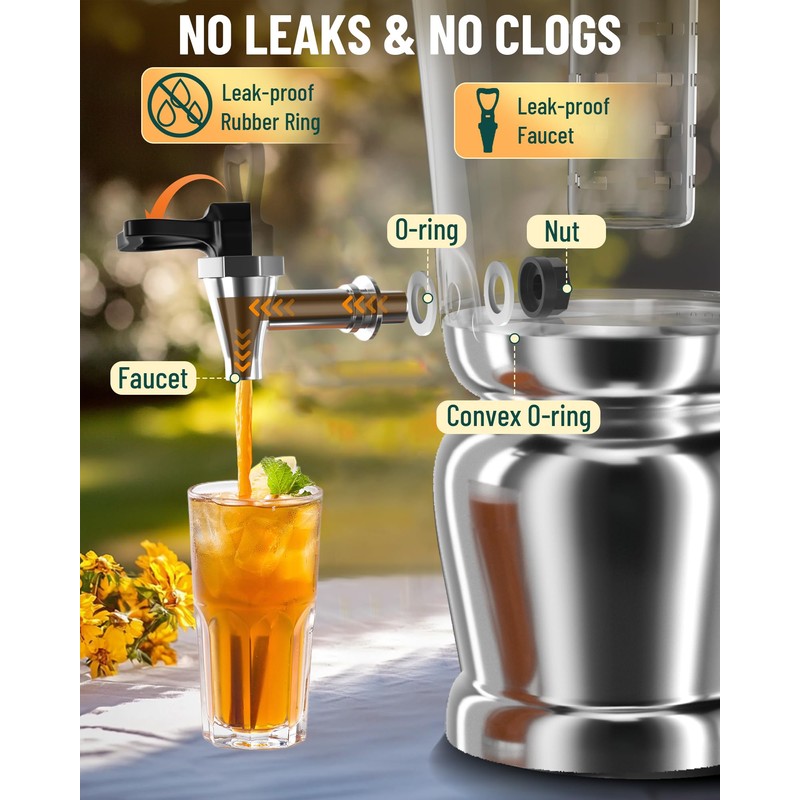 WantJoin Beverage Dispenser With Stand -2 Gallon Beverage Dispenser Drink