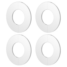 FOCMKEAS 4Pcs Wall Split Flange, Fit 0.87"(22mm) Diameter Pipe Stainless Steel Round Escutcheon Plate Wall-mounted Water Pipe Cover Accessories, Sliver