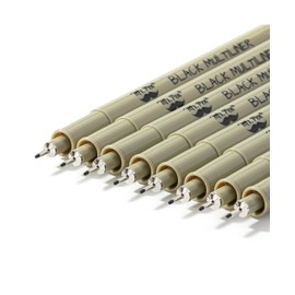Mr. Pen- 0.45mm Micro Fine Point Pens, 8 Pack, Black Ink, Waterproof, Acid-Free, No-Smear Quick-Dry Fineliner Pens for Drawing, Sketching, Bible Journaling, Outlines & Everyday Writing