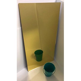 SIBE-R-PLASTIC SUPPLY 11 7/8" x 23 7/8" Acrylic Mirror 1/8" Thick Polished Edges - Round Corners (Pick Your Color) (Gold Mirror)