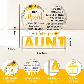 Mothers Day Gifts for Aunt, Best Aunt Ever Gifts, Inspirational Gifts for Mom Nana Mimi Gigi Sister Grandma Grandmother Acrylic Plaque Sign