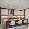 Upfelw Modern Crystal Chandelier 3-Lights, Spiral LED Raindrop Kitchen Island