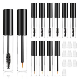 Pack of 10 10 ml Empty Mascara Bottle and Eyeliner Container Tube Refillable Tube Transparent Portable Empty Mascara Container for DIY Cosmetics (Black)