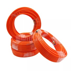 cal 4PC 100ft x 1/4" NPT Air Compressor PU Hose Roofing Framing carpentry Orange
