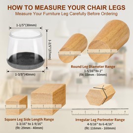 Amrules 36Pcs Round Chair Leg Floor Protectors, Silicone Chair Feet Caps to Protect Tile Floors, Felt Pads Furniture Leg Caps Covers from Scratches and Noise (Darkgrey Edging, Fit: 1.3" - 2")