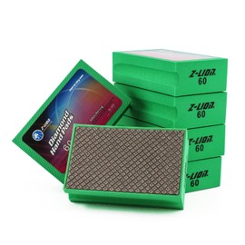 Z-Lion Electroplated Diamond Hand Polishing Pads Foam Back for Granite Marble Stone Glass Ceramic (60#)