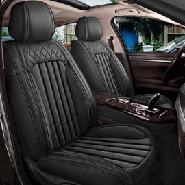 RAWAKORW Car Seat Covers Fit for Subaru Crosstrek 2016-2023 2024 with Waterproof Faux Leathe and Easy to Install (Full Set, Black)