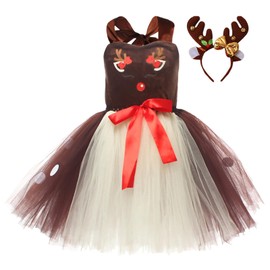 Children Reindeer Headband Costume - Kids Reindeer Dress Up Set - Children Princess Dress up Outfit with Headband for