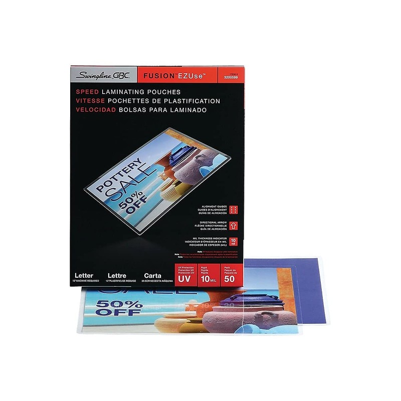 GBC Laminating Sheets, Thermal Laminating Pouches, Letter Size, 10 Mil,