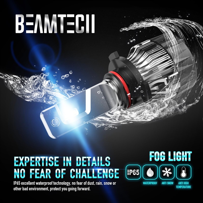 BEAMTECH 9012 Light Bulbs, 6500K 30mm Heatsink Base CSP Chips