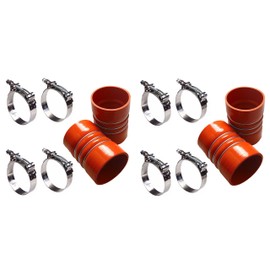 TORQUE 4PCS Silicone CAC Charge Air Cooler Hump Hose Boot Set 3" x 6" with T-Bolt Clamps Set, 3 inch ID Turbo, Air Intake and Intercooler Hose Kit