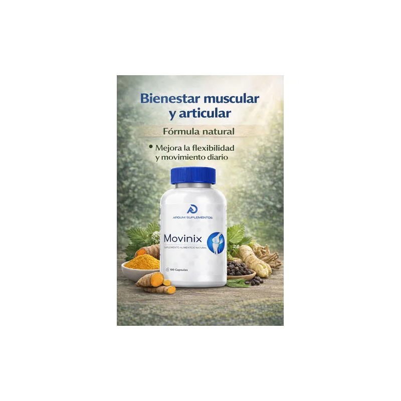 Movinix Suplemento 100 Capapoyo Articular Curcumaortiga Sabor Sin Sabor