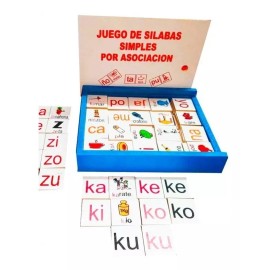 Castillo Didáctico Juego De Silabas Simples Por Asociación De Madera 180 Pzs.