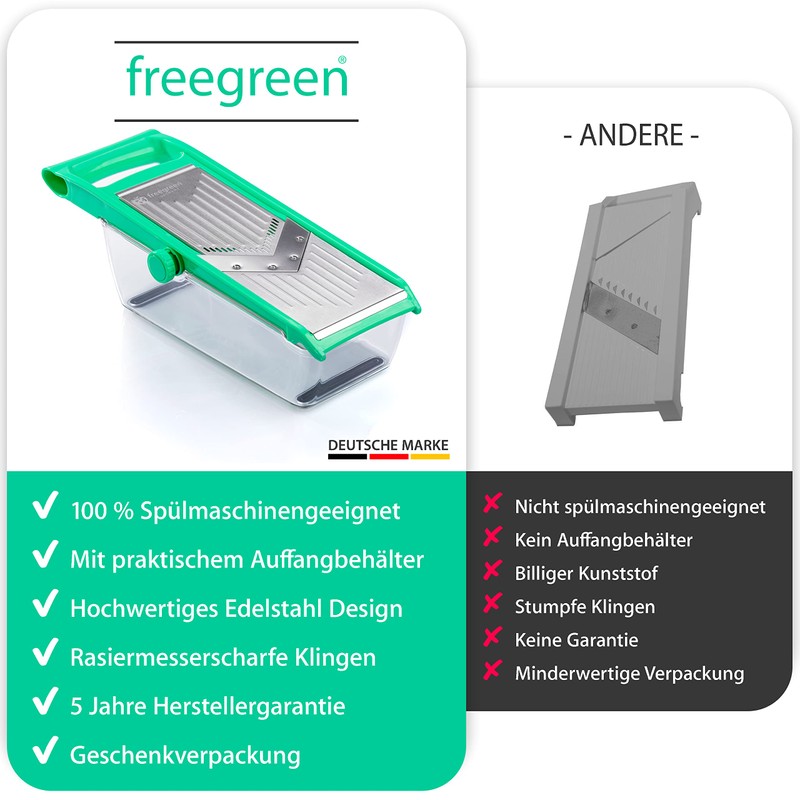 freegreen® Germany Fruit and Vegetable Slicer Made of Stainless Steel