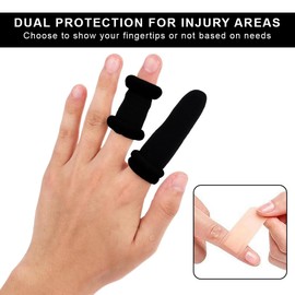 COYUN Pack of 20 Tubular Finger Guards, Breathable Finger Bob, Fingertip Protection, Stretchy, Cotton, Finger Patches, Black
