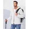 Cotrasen Mens Hooded Puffer Jacket Fleece Lined Insulated Jacket for