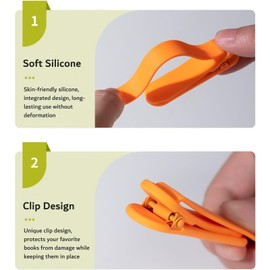 3Pcs Automatic Silicone Bookmark for Books, Non-Slip Page Holder, Reusable Reading Accessories for Kids Women Men & Book Lovers, Perfect Gift for Bibliophiles, Durable Flexible Unique Book Markers