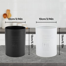 Jenngaoo Kitchen Utensil Holder, 1 Litre Cutlery Basket Made of Stainless Steel Cooking Cutlery Organiser Utensil Holder Container for Kitchen Utensil Storage - 10 x 13 cm (Black)