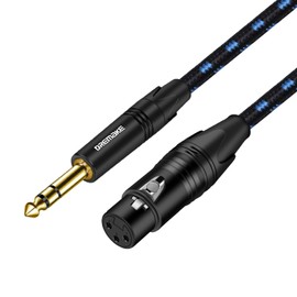 DREMAKE XLR to 6.35mm 1/4 Inch Mic Cable, 10FT 6.35mm 1/4 Inch TRS Male to 3-Pin XLR Female, XLR to TRS Quarter Inch Balanced Interconnect AMP Cord for Speaker System Mixing Boards Condenser Guitar