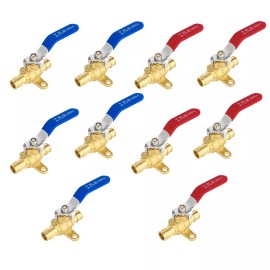 EFIELD 10PC 1/2" PEX-A Expansion Shut-off Brass Ball Valve/Drop-ear
