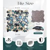 Primoon Pebble Tiles 5 Sheets, Aqua Teal Blue Mosaic Tiles