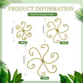 MorningRo 6 Pcs Plant Stem Support Metal Monstera Plant Support Include 3 Size, Gold Houseplant Stem Holder Houseplant Accessories for Monstera Bamboo Clamp Set for Leaf Stabilization