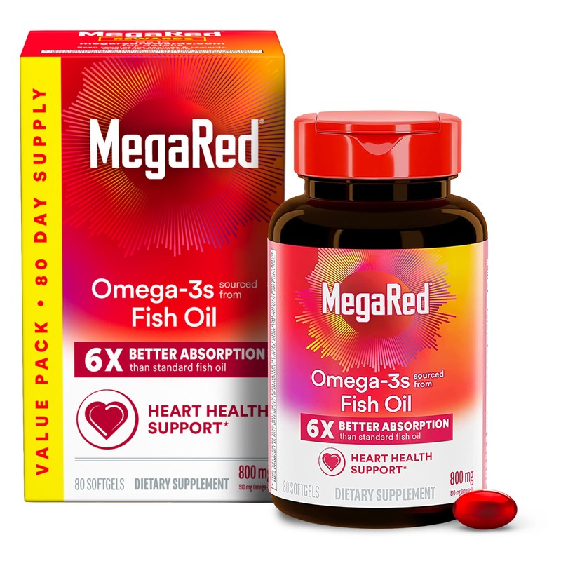 MegaRed Advanced Triple Absorption 800mg, 80 softgels - Omega-3 Fish