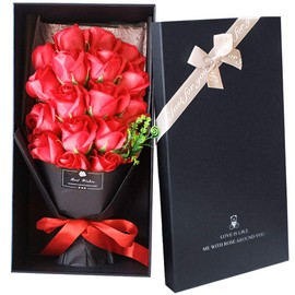 LangRay Soap Flowers, Non-Withering Flowers, Artificial Flowers, Bouquet, Rose, Gift for Respect for the Aged Day, Mother's Day, Opening Celebration, Birthday, Anniversary, Inquiries, Thank You, Gift Box