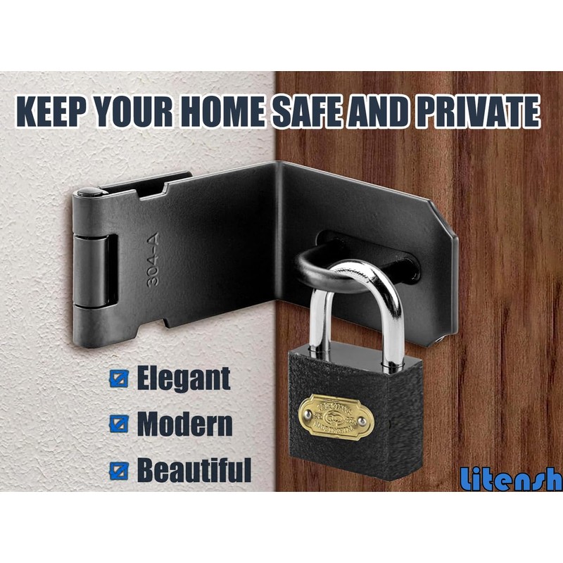 Litensh 4 Inch 90° Right Angle Stainless Steel Door Locks