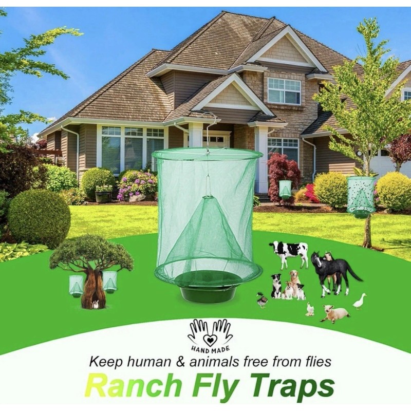 DKEP 8 Pack Ranch Fly Traps Outdoor Hanging Fly Trap